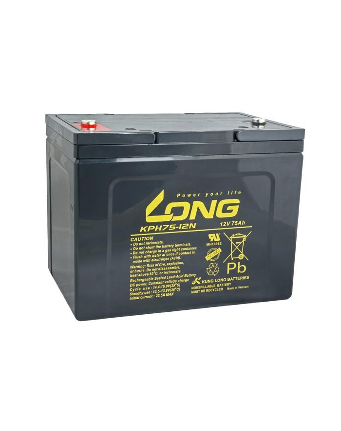 Long Długi akumulator 12V 75Ah M6 HighRate LongLife 12 lat (KPH75-12N) (PBLO12V075F8AHL) główny