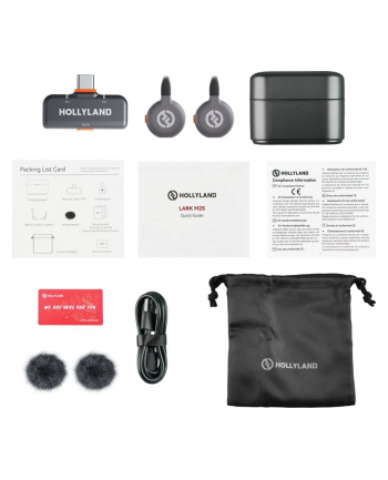 Hollyland LARK M2S Duo Wireless Lavalier Microphone with USB-C Plug (Duo, Space Gray)*