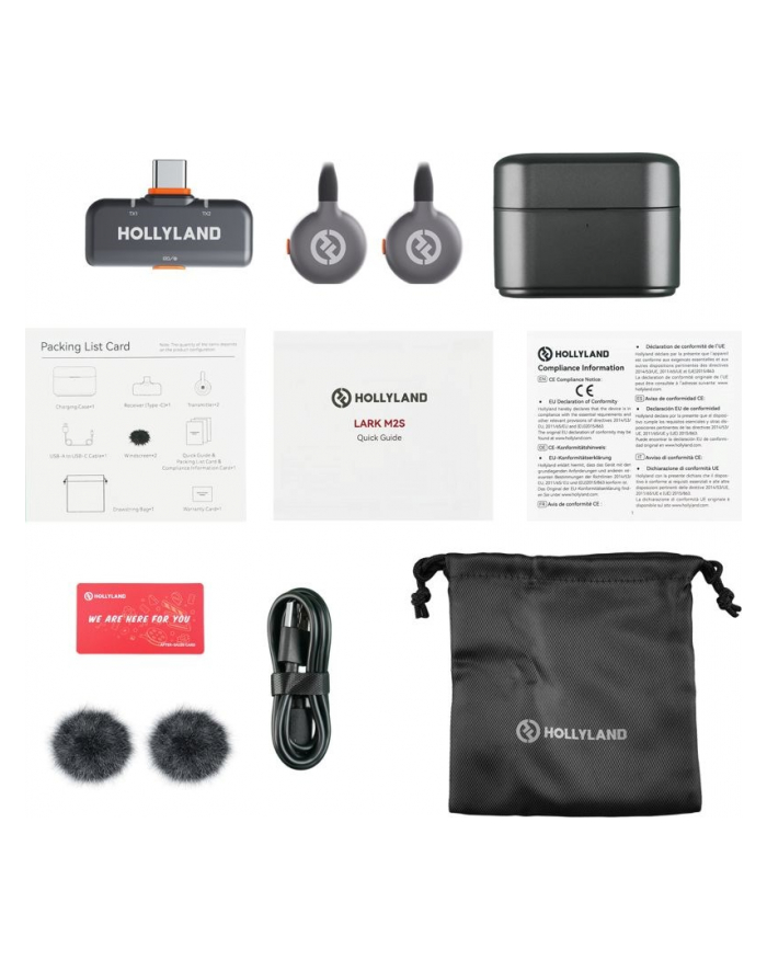 Hollyland LARK M2S Duo Wireless Lavalier Microphone with USB-C Plug (Duo, Space Gray)* główny