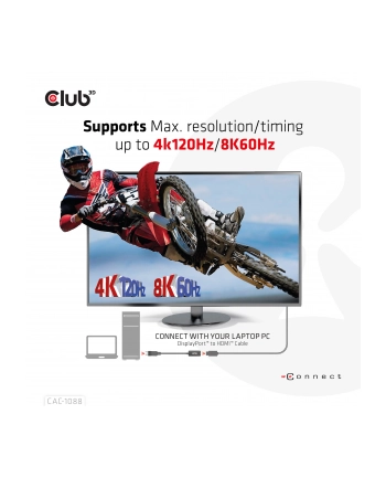 Club3D Redukcja DisplayPort 1.4/HDMI 4K, aktivní nr 2