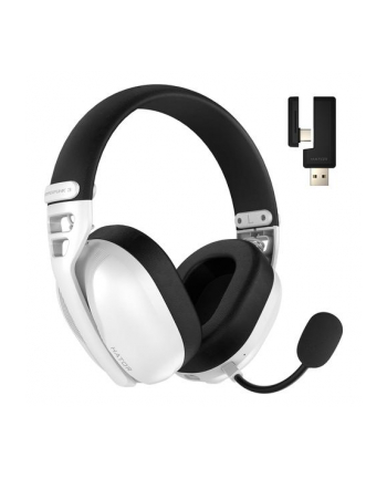Słuchawki z mikrofonem Hator HYPERPUNK 3 ESH16 Gaming bezprzewodowe Bluetooth + RF 2.4GHz Hi-Res ANC białe