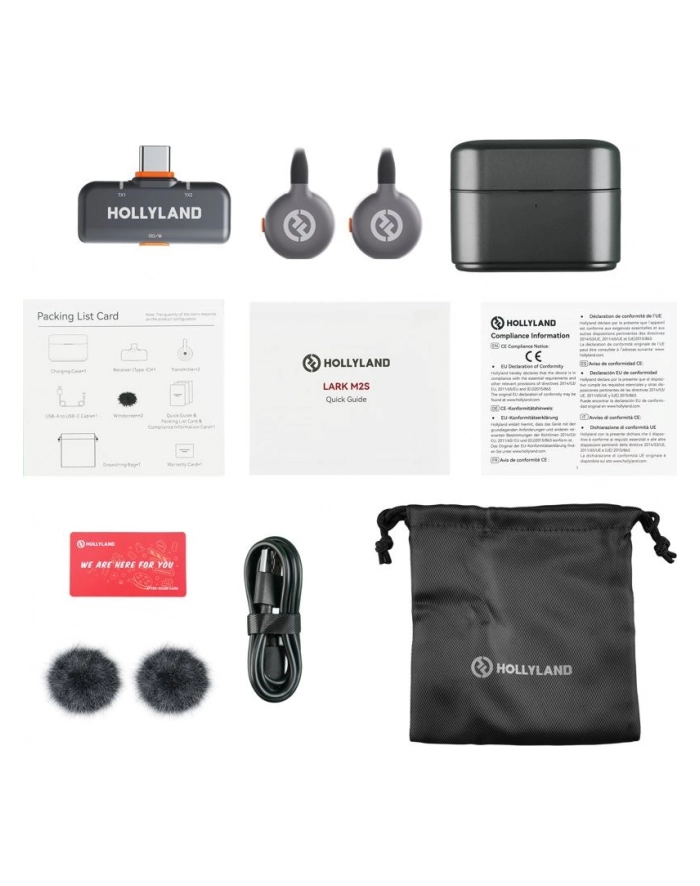 Hollyland LARK M2S Duo Wireless Lavalier Microphone with USB-C Plug (Duo, Space Gray)* główny