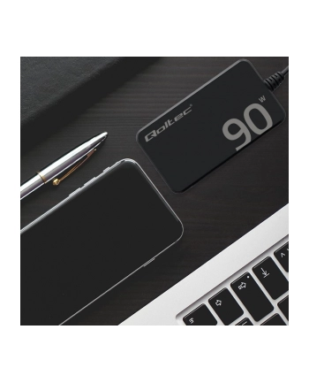 qoltec Ładowarka sieciowa 90W GaN Fast SLIM | PD | 5-20V | 4.5A | USB-C 3.1 | Laptop | MacBook | Smartfon | +kabel nr 2