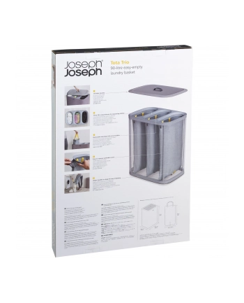 Joseph Joseph  Kosz na pranie potrójny Tota 90 L Szary