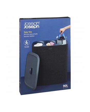 Joseph Joseph  Kosz na pranie potrójny Tota 90 L Czarny