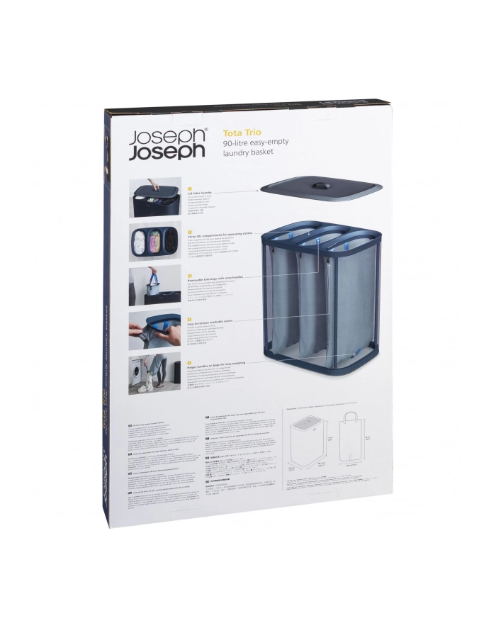 Joseph Joseph  Kosz na pranie potrójny Tota 90 L Czarny główny
