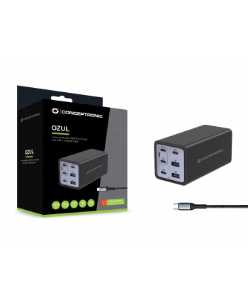Conceptronic OZUL06BE 6-Port 200W USB-C  Ladegerät