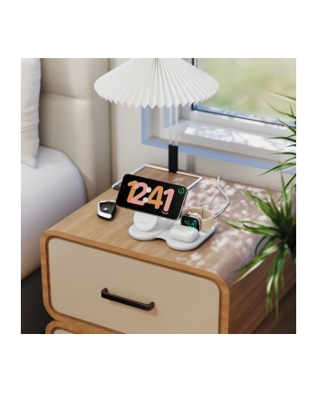 Alogic PackAway 3-in-1 Qi2 Wireless Charging Stand White