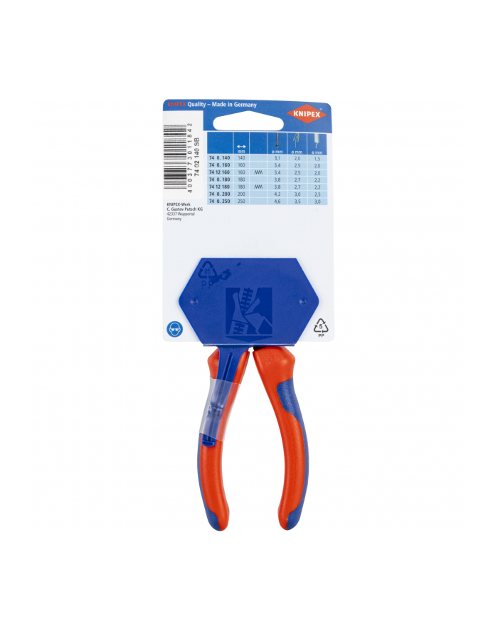 Knipex Szczypce Tnące Boczne O Zwiększonym Przełożeniu 140mm 74 02 140 Sb 7402140SB główny