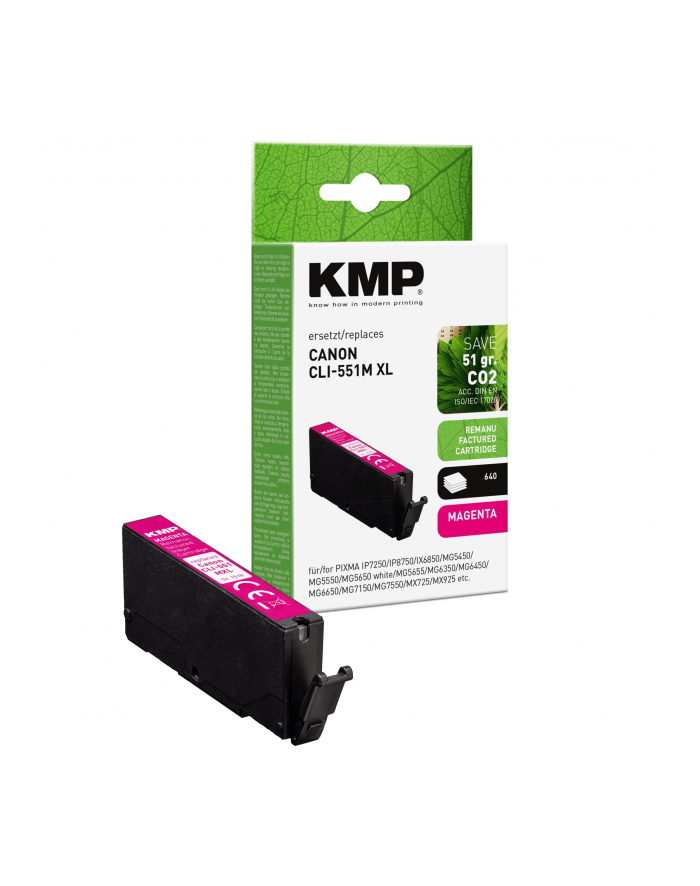 KMP Tintenpatrone magenta komp. mit Canon CLI-551 M XL główny