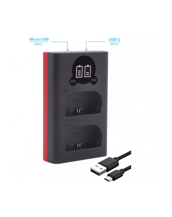 Baxxtar Pro Ladegerät LCD Dual dla LP-E6 główny