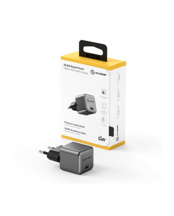 Alogic Rapid Power 30W USB-C PD Fast GaN Charger mini Gray