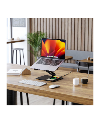 Alogic Elite Aluminum Laptop Stand Wireless Charger Black