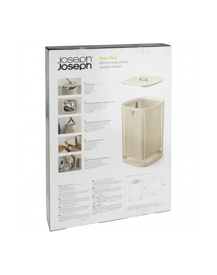 Joseph Joseph Tota One 60L ecru Großer Wäschekorb mit einem Fach główny