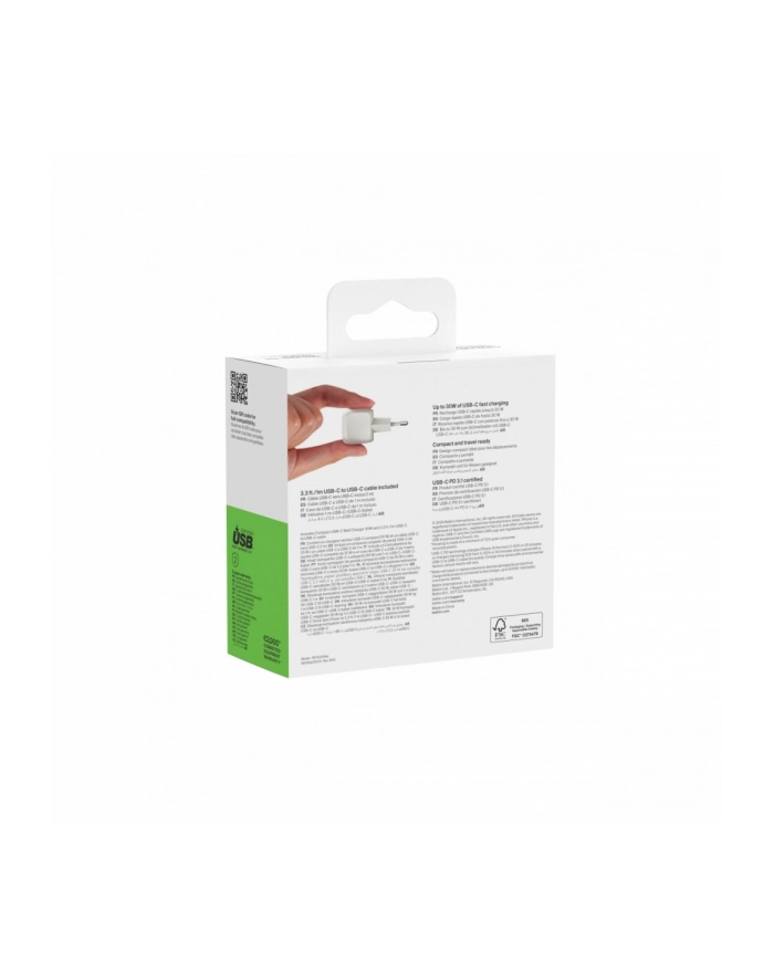 Belkin BOOST Charge USB-C/USB-C 30WLad.PD,ws+Kab.WCA008kq1MWH-B6 główny