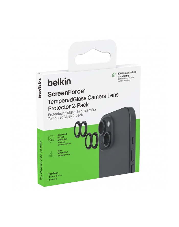 1x2 Belkin Kameralinsenschutz TempGlass iPhone 15/15 Plus główny