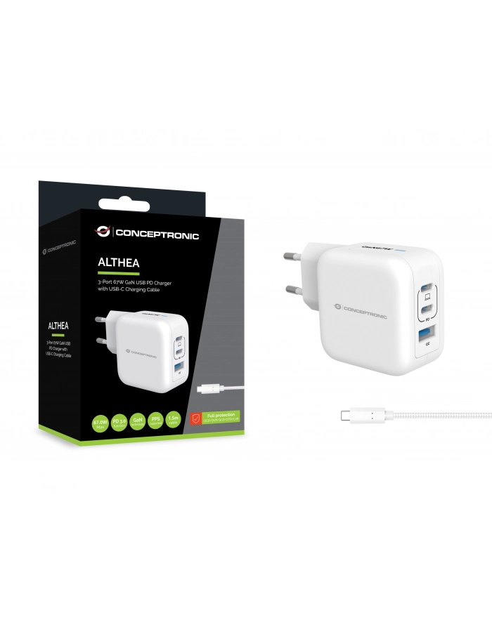 Conceptronic ALTHEA17W 3-Port 67W GaN USB PD Charger główny