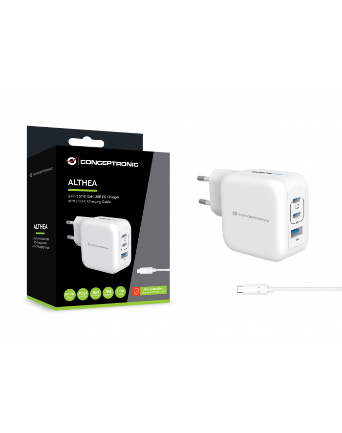 Conceptronic ALTHEA17W 3-Port 67W GaN USB PD Charger główny