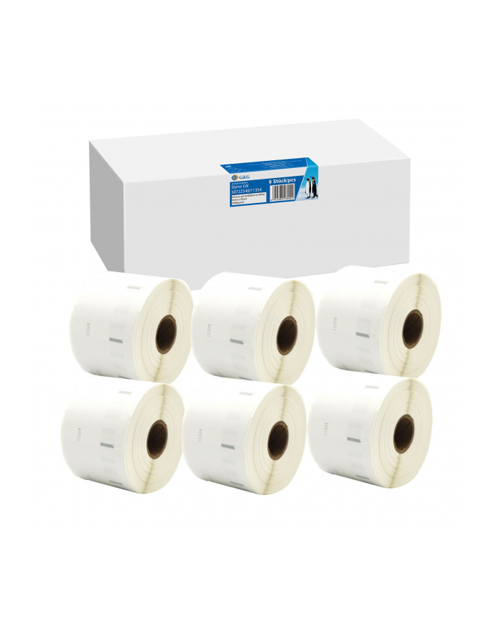 6x G'amp;G Etiketten 32mm x 57mm sw- komp. m. Dymo 11354/ s0722540 główny