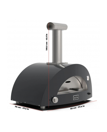 Alfa Forni Moderno 2 Pizze Hybrid-Pizzaofen Ardesia Grey