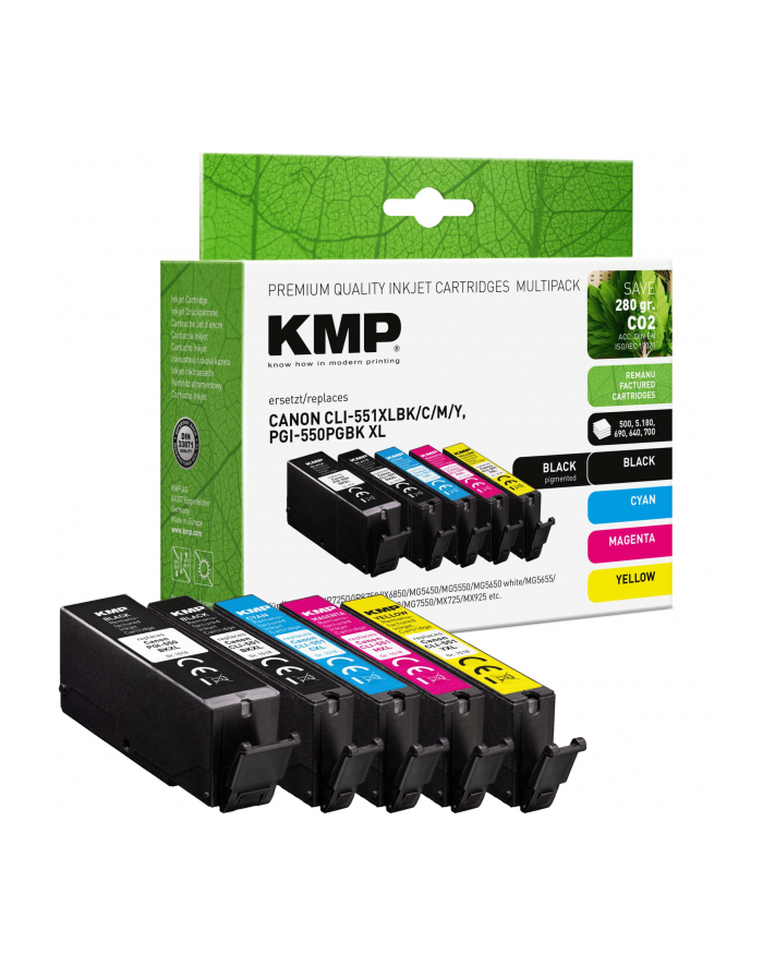 KMP Multipack kompatibel mit Canon PGI-550/CLI-551 XL główny