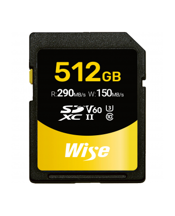 Wise SDXC UHS-II V60       512GB R:290MBs / W:150MBs   WI-SD-S512