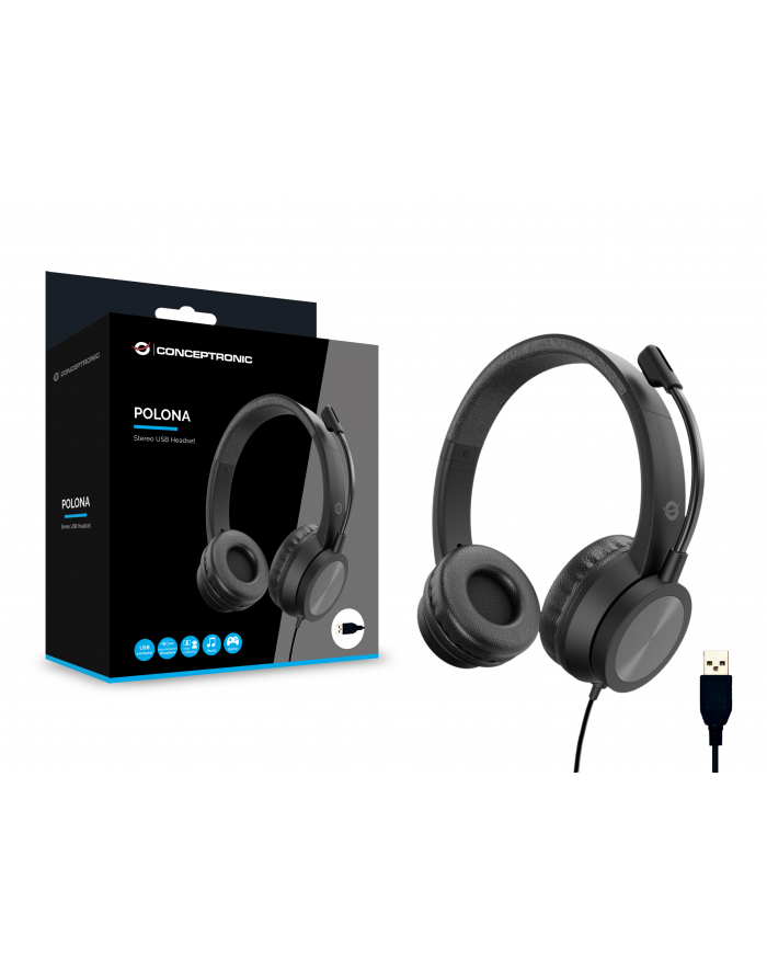 Conceptronic POLONA05B Stereo USB Headset główny