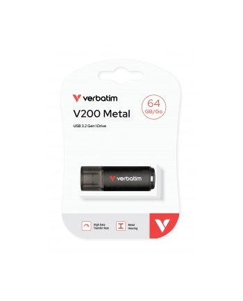 Verbatim V200 Metal USB 3.2 64GB Aluminium,  r/w 80/200MBs  30211 nr 2