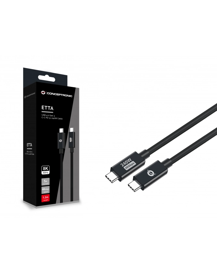 Conceptronic ETTA04B12 USB 4.0 Gen 3 C-C PD 3.1 1.2M główny