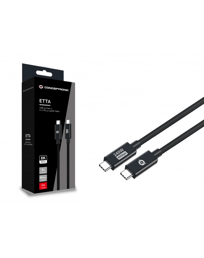 Conceptronic ETTA04B20 USB 4.0 Gen 3 C-C PD 3.1 2M główny