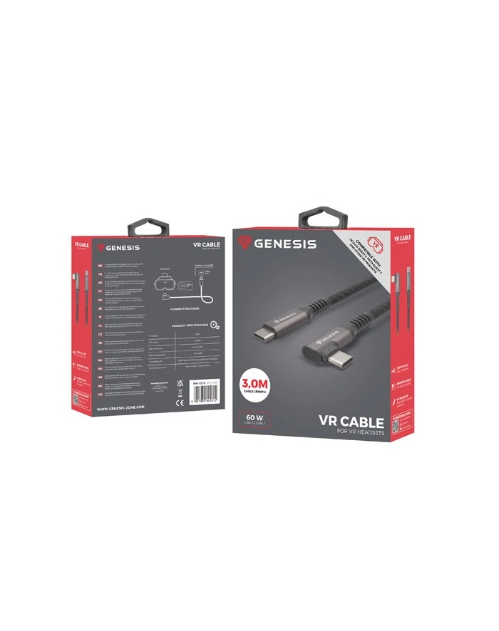 natec Kabel USB-C M/M 3.2 GEN 2 3M 10GB/S PD60W VR główny