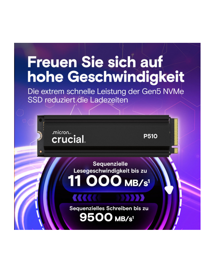 crucial Dysk SSD P510 1TB M.2 NVMe Gen5 2280 11000/9500 radiator główny