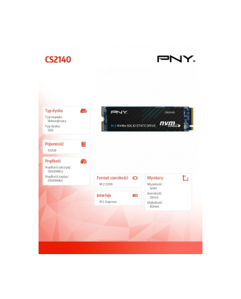 pny Dysk SSD 512GB CS2140 M.2 2280 PCIe BULK