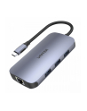 unitek HUB USB-C 9w1, USB-C, HDMI 2.0, RJ45, PD 100W, czytnik SD, D1071A - nr 1