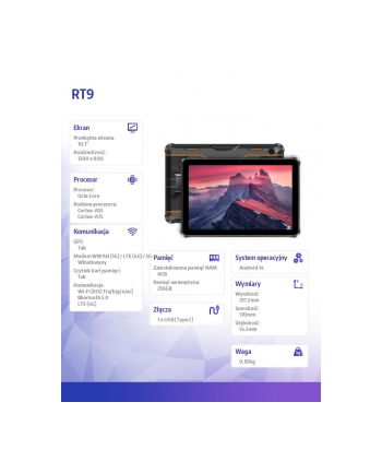 oukitel Tablet RT9 10,1 '' 6/256GB pomarańczowy