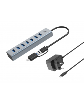 Conceptronic USB 3.2 Gen 1 (3.1 Gen 1) Type-A 5000 Mbit/s Szary (HUBBIES21GP) nr 2