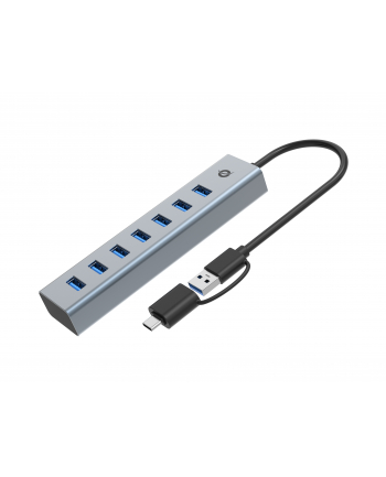 Conceptronic USB 3.2 Gen 1 (3.1 Gen 1) Type-A 5000 Mbit/s Szary (HUBBIES21G) nr 2