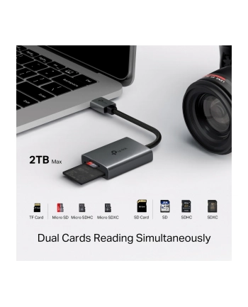 tp-link Adapter USB Type-A to SD ' microSD 3.0                  SPEC: 1 × USB-A Connector,1 × SD + 1 × microSD(TF) up to 200MBps Port         FEATURE