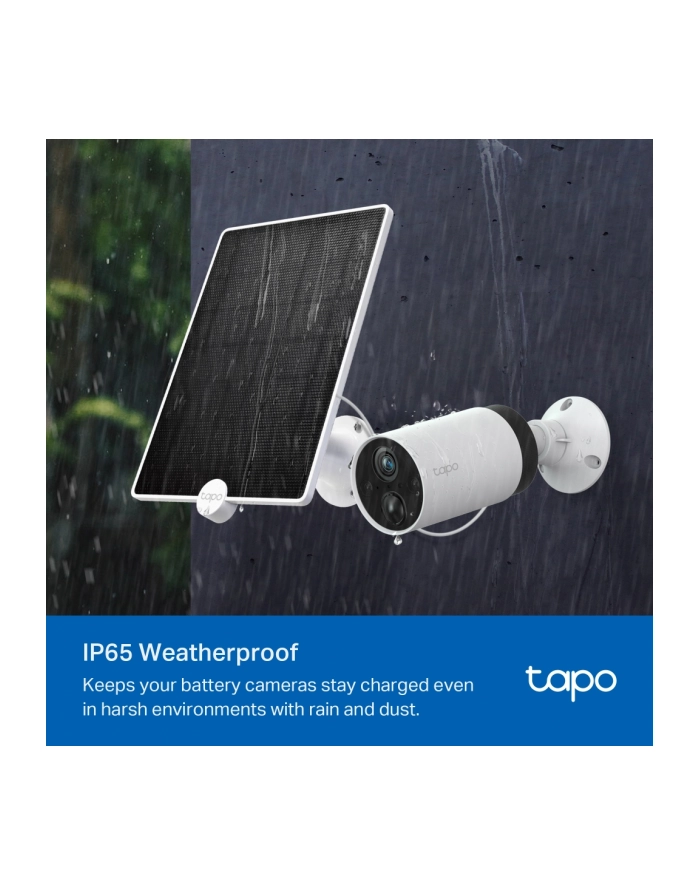 tp-link Panel słoneczny Tapo SPEC: 5.2V 4.5W                        FEATURE: Non-Stop Power, Works with Tapo Battery Camera, 4m Charging Cable,   360 stopni  Ad główny