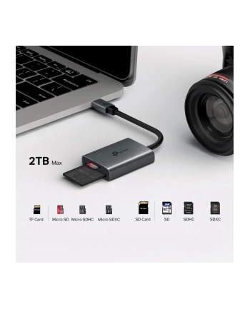 tp-link Adapter USB Type-C to SD ' microSD 3.0                   SPEC: 1 × USB-C Connector,1 × SD + 1 × microSD(TF) up to 200MBps Port         FEATURE