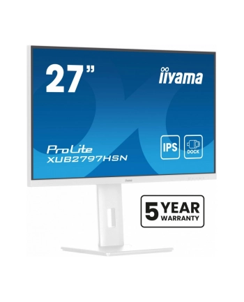iiyama Monitor 27 '' XUB2797HSN-W2 IPS,FHD,USB-C Dock,HAS,300cd,1ms,sRGB99%,100Hz,HDMI,DP-out,USBx4,RJ45,2x2W/5y/ nr 2