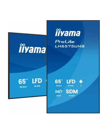 iiyama Monitor 65 '' LH6575UHS-B2AG,24/7,IPS,ANDROID.11,4K,  WiFi,         iiSignage2, FailOver, EShare, 24/7, full daisy chain nr 2