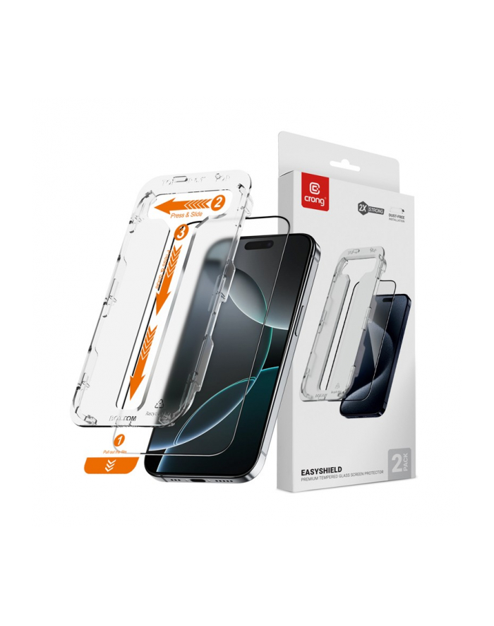 crong Szkło hartowane EasyShield 2-Pack - iPhone 16 Pro (2 sztuki) główny