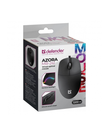 defender Mysz przewodowa AZORA MB-241 1200 DPI czarna podświetlana