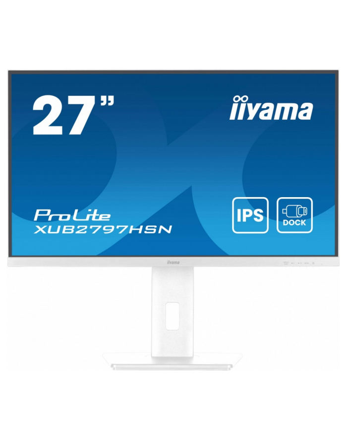 iiyama Monitor 27 '' XUB2797HSN-W2 IPS,FHD,USB-C Dock,HAS,300cd,1ms,sRGB99%,100Hz,HDMI,DP-out,USBx4,RJ45,2x2W/5y/ główny