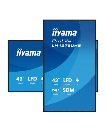 iiyama Monitor 43 cale LH4375UHS-B2AG,24/7,IPS,ANDROID.11,4K, WiFi,          iiSignage2, FailOver, EShare, 24/7, full daisy chain nr 1
