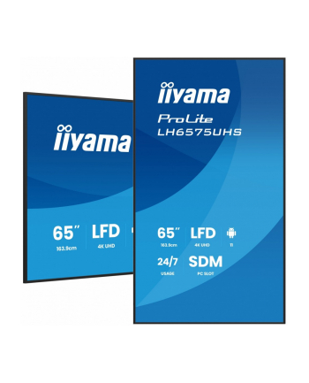 iiyama Monitor 65 '' LH6575UHS-B2AG,24/7,IPS,ANDROID.11,4K,  WiFi,         iiSignage2, FailOver, EShare, 24/7, full daisy chain