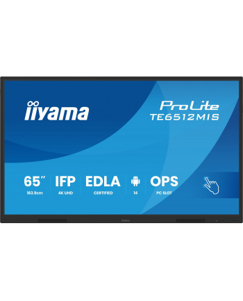 iiyama Monitor 65 '' TE6512MIS-B4AG  40pkt,IPS,4K,24/7,7H, ANDROID 14, RK3576, 8/128GB, EDLA, Essential nr 1