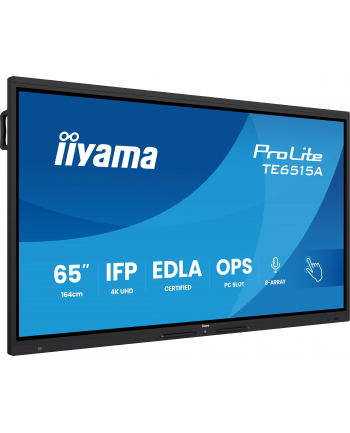 iiyama Monitor 65 '' TE6515A-B1AG IPS,4K,40pkt,550cd,DeepContrast-IR+,    HDMI x2,DP,USB-C, 2 x 20W, OPS Slot x1, 5xUSB, 2xRJ45,8-Array,EDLA, WiFi,PiP, iiW