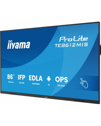 iiyama Monitor 86 '' TE8612MIS-B4AG  40pkt,IPS,4K,24/7,7H,                ANDROID 14, RK3576, 8/128GB, EDLA, Essential